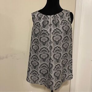 Anne Klein Black and White Sleeveless Boxy Blouse / M